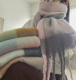 Winter Oversized Couple Check Long Muffler