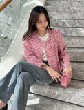 Setu Round Pearl Tweed Short Jacket