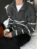Overfit half zip-up knit