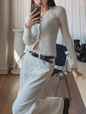 [U-BASIC] My ribbed V-neck cardigan