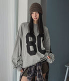 80 Numbering Printing Loose Fit Long Sleeve