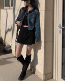 Crack square leather cross bag