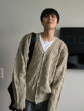 Cable Koshiharu Semi-over Cardigan