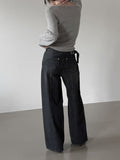 Colin V-neck Wrap Button Wool Knit
