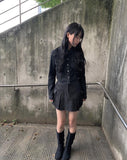 Bobo Black Denim Cargo Mini Skirt