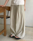 Joy color banding wide nylon pants