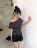 Libya Boat Neck Short Sleeve T-shirt