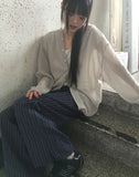 Puka Stripe Banding Wide Pants