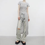 Chatier Slit Sleeveless One Piece