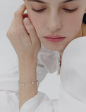 Essence Silver (W) Moissanite Flower Dainty Bracelet