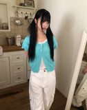 Meku Knit Short Sleeve Cardigan