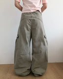 Riqui Cut Curved Wide Cargo Pants