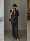 Made linen two tuck wide slacks