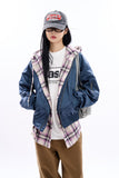 Reims over hooded check shirt
