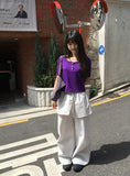 Taeyu Color Button Short Sleeve Tee