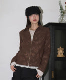 [MADE] Goats Vintage Rose Jacquard Suede Zip-Up Jacket