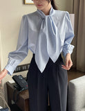 Daymu Tie Shirring Blouse