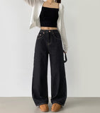 Carpenter Raw Union Jack Patch Stitch Long Wide Denim Pants