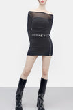Moten See-through Off-Shoulder One Piece