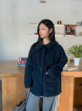 Rempa Corduroy Ribbon Collar Jacket
