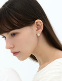 Champagne Full Moon Silver (W) Luna Garden One-Touch Earrings S