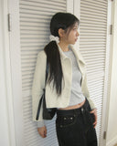 Chavel Button Back Adjust Wide Denim Pants