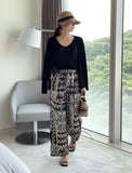 Chillin Bohemian Printed Banding Wide Cool Pants