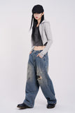 Sunrise strap damage denim pants