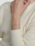 Essence Silver (W) Moissanite Flower Station Bracelet