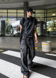 Nyujin wide cargo pocket denim pants