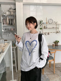 [unisex] Noiku Heart Printing Over Long Sleeve Tee