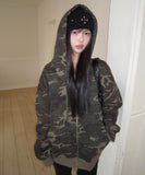 Zion Camo Two Way Semi-Crop Hood Zip-Up