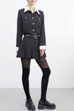 Annyou stripe tweed jacket + skirt set