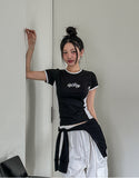 Sporty Star Printing Color Matching Short Sleeve