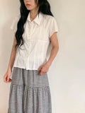 Anz Pure Cap Sleeve Semi-Crop Blouse