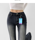 Pelvic Pad Slim Span Bootcut Denim Pants