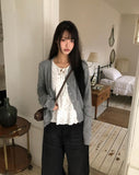 Madin Ribbon Dot Frill Long Sleeve T-Shirt