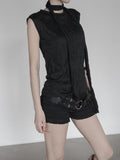 Klev Scarf Set Wrinkle Sleeveless