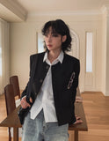 Drawing Stripe Crop Shirt