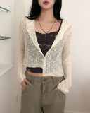Louve Slub Knit Hooded Cardigan