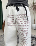 Karud lettering cotton pants