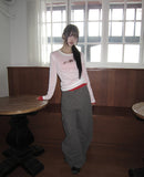 Hizel Donkey See-through Tencel Long Sleeve T-shirt