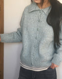 Nedic cozy ribbed collar loose fit knit cardigan