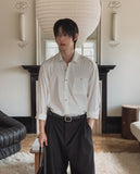 Soban epaulet crop long sleeve shirt