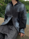 Unisex Tie Dye Over Hooded Zip Up