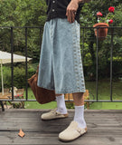 Ruto embroidery Bermuda denim pants