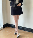 [Non-Fade] Olivew A-Line Denim Mini Skirt