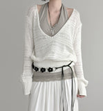 Flobe Deep V-Neck Net Knit