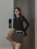 Bestie Low-rise Cotton Skirt (+belt set)