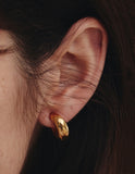H-edition Silver Volume Hoop Earrings